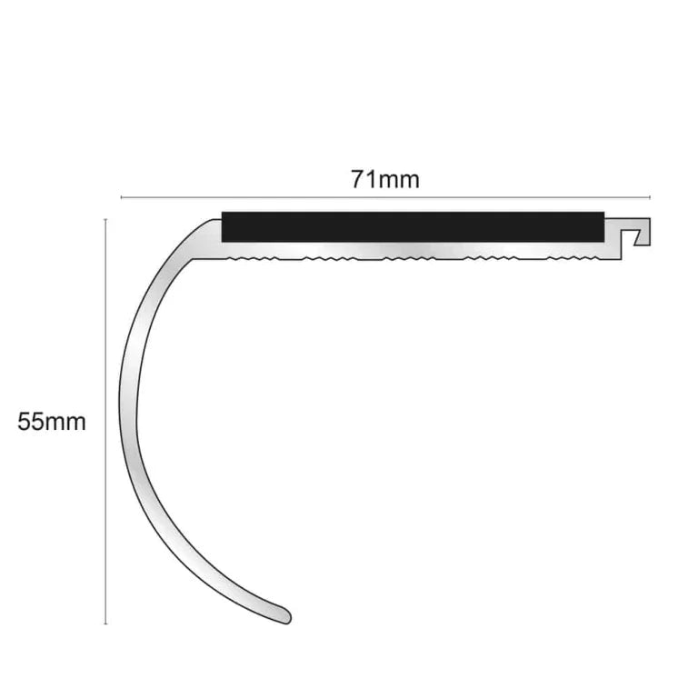 NHD08 – 71 x 55mm – Non Slip Stair Nosing