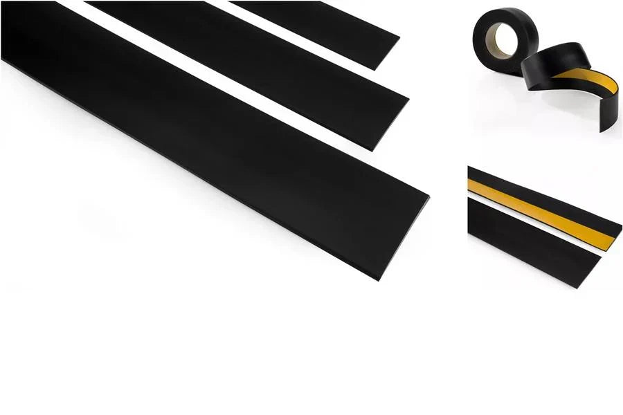 Self-Adhesive PVC Plastic Roll Black White Anthracite Cover Strip Flat Bar