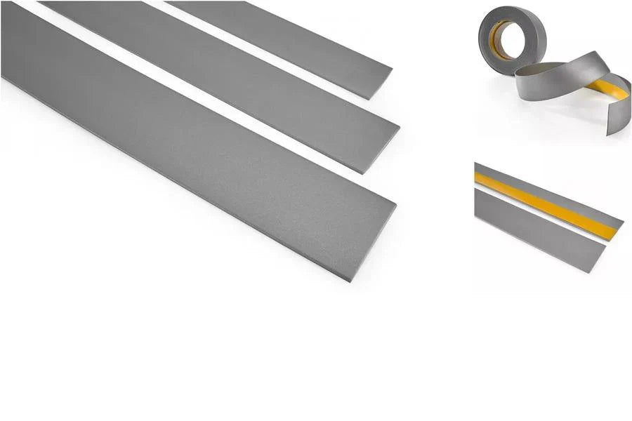 Self-Adhesive PVC Plastic Roll Black White Anthracite Cover Strip Flat Bar