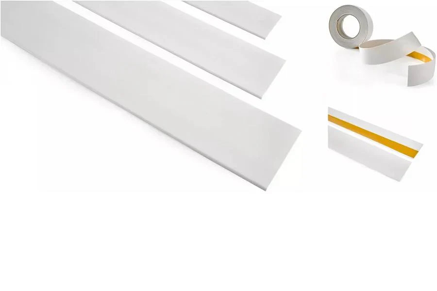 Self-Adhesive PVC Plastic Roll Black White Anthracite Cover Strip Flat Bar