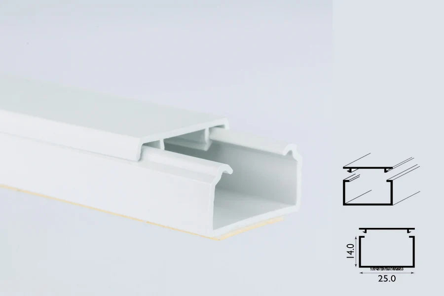 Self-Adhesive White PVC Plastic Cover Mini Cable Trunking Wire Conduit