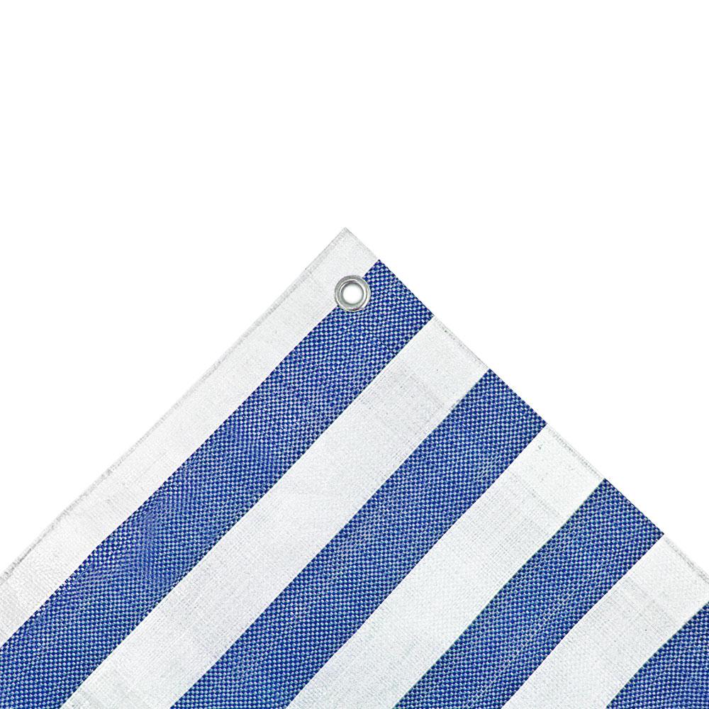 Heavy Duty Striped Waterproof Tarpaulin Sheet 170gsm - Reinforced Market Stall Cover with Eyelets - UV Protected UK Tarp