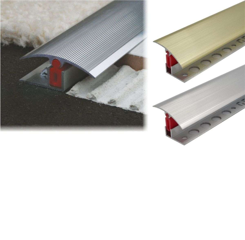 TTC 40mm Aluminium T-Bar Door Threshold Trim – Adjustable with Pivot Clip