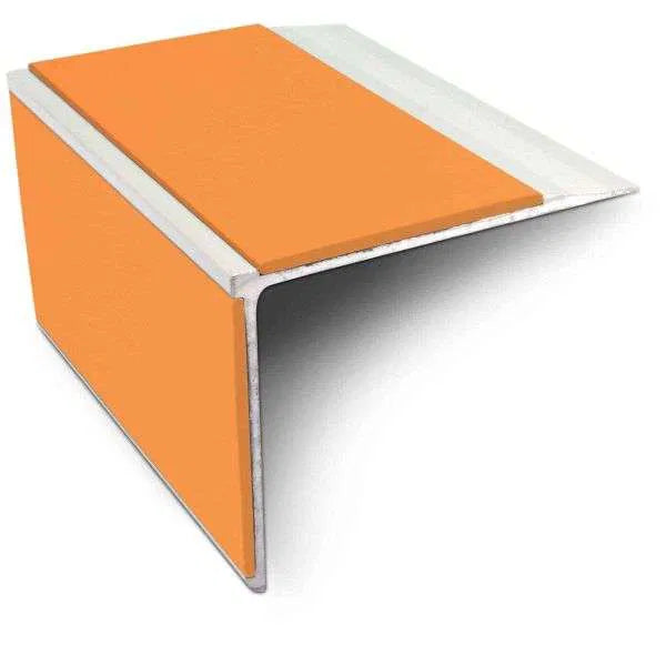 NSL27 DDA Compliant Aluminium Stair Nosing 75x58mm – Non Slip Edge Trim with PVC Insert