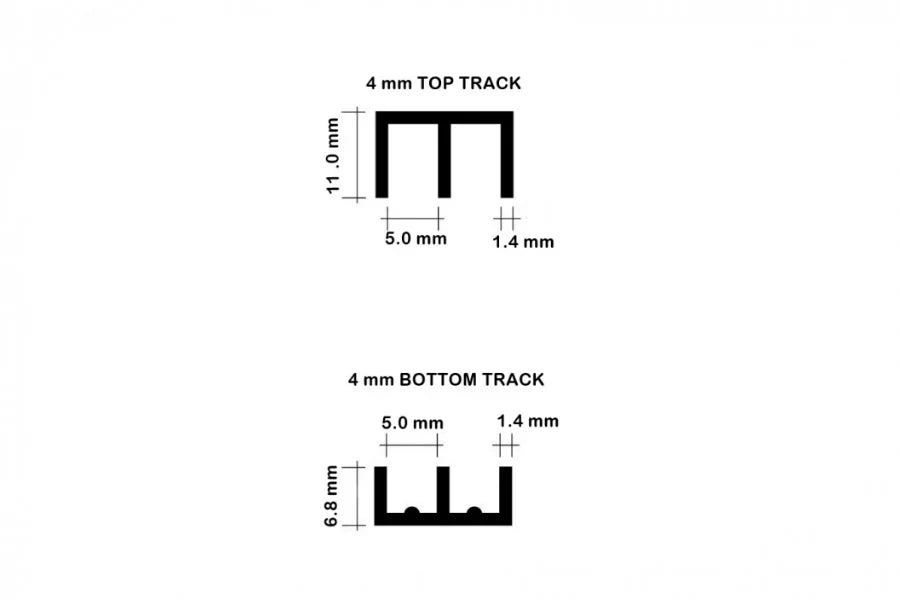 Vivarium Top & Bottom Double Channel Glass Runners Track