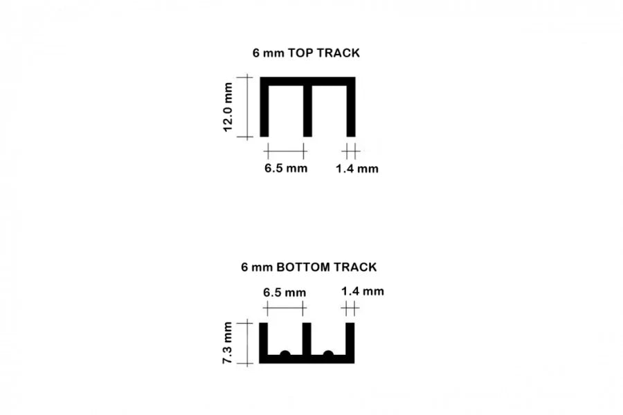Vivarium Top & Bottom Double Channel Glass Runners Track