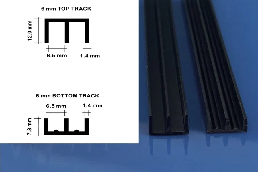 Vivarium Top & Bottom Double Channel Glass Runners Track