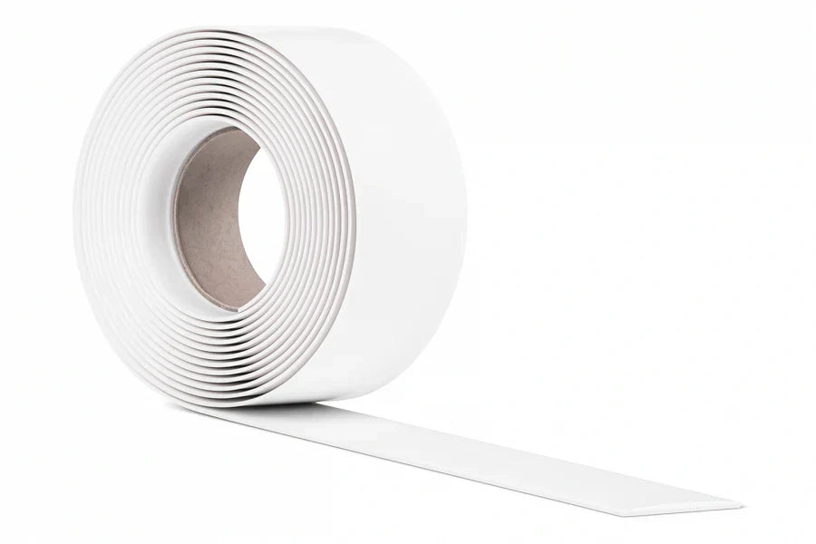 White PVC Plastic Bar Strip Roll Flat Architrave Trim Various Sizes