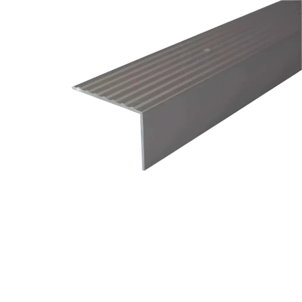 A32 65 x 42mm Anodised Aluminium Non Slip Ribbed Treads Stair Nosing Edge Trim