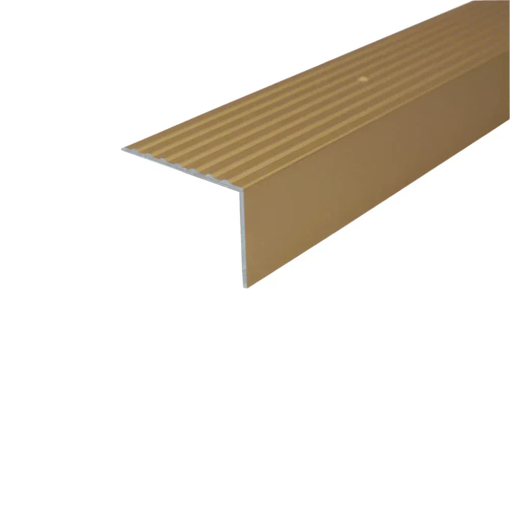 A32 65 x 42mm Anodised Aluminium Non Slip Ribbed Treads Stair Nosing Edge Trim