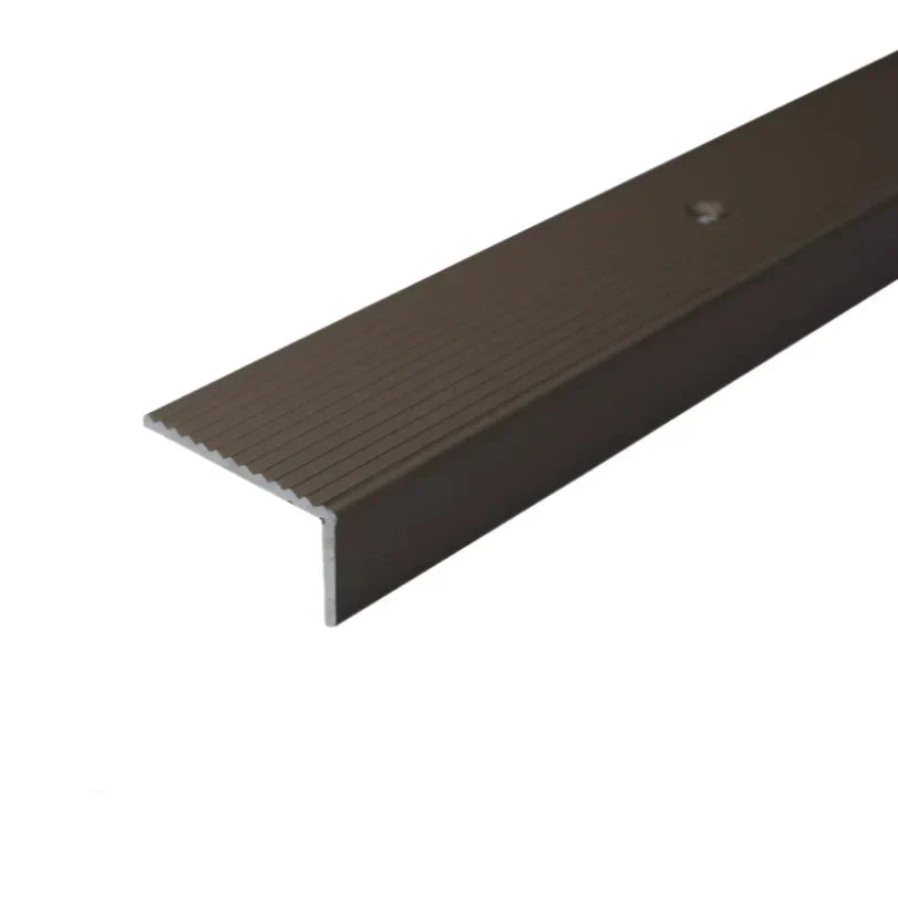 A33 40 x 20mm Anodised Aluminium Non Slip Ribbed Treads Stair Nosing Edge Trim