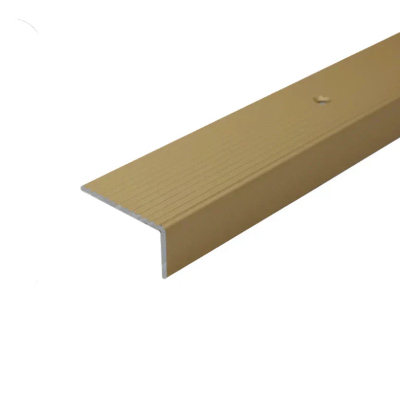 A33 40 x 20mm Anodised Aluminium Non Slip Ribbed Treads Stair Nosing Edge Trim