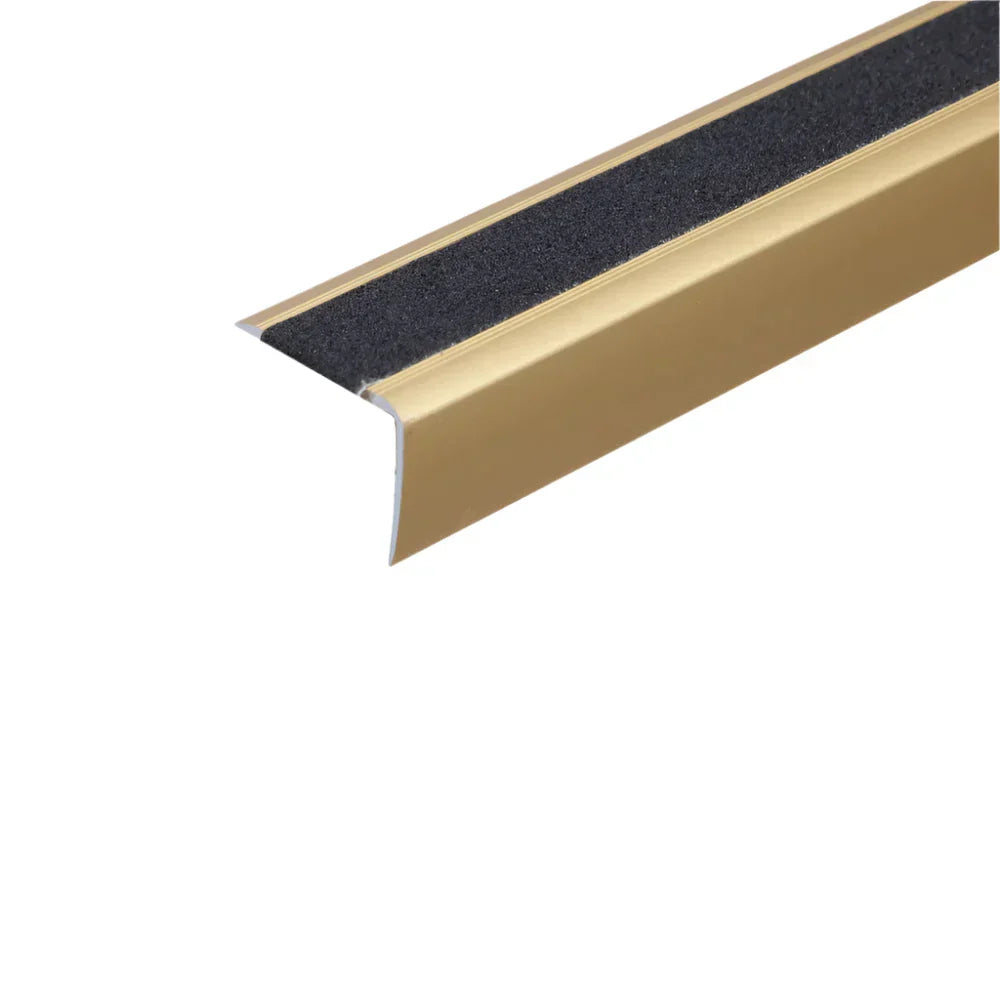 A44 41 x 26.6mm Anodised Aluminium Non Slip Stair Nosing Edge Trim With Tape