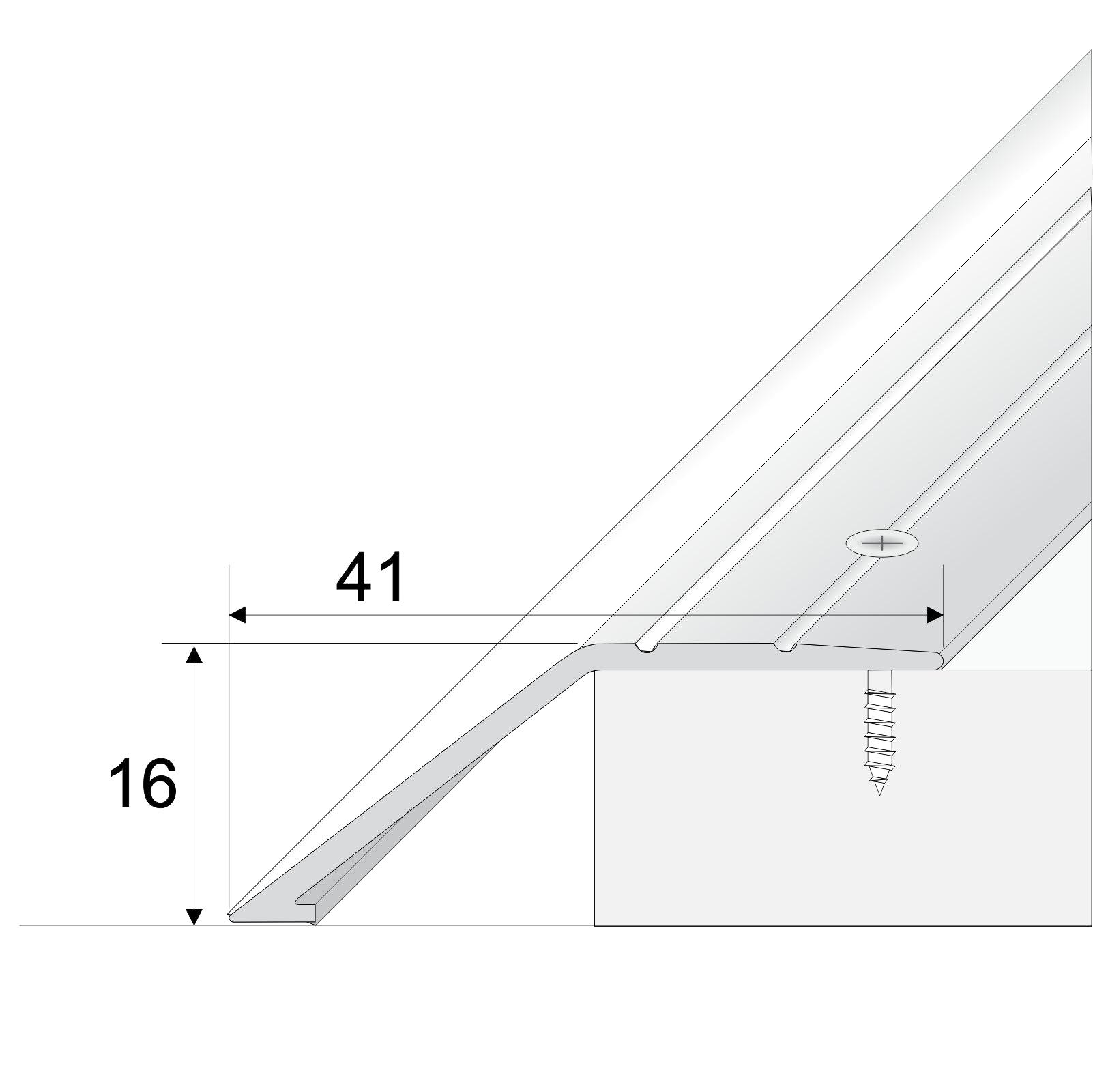 A47 41mm Anodised Aluminium Ramp Door Threshold