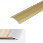 Gold metal strip with technical details on a white background