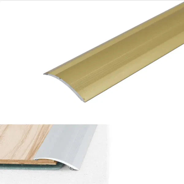 Gold metal strip with technical details on a white background