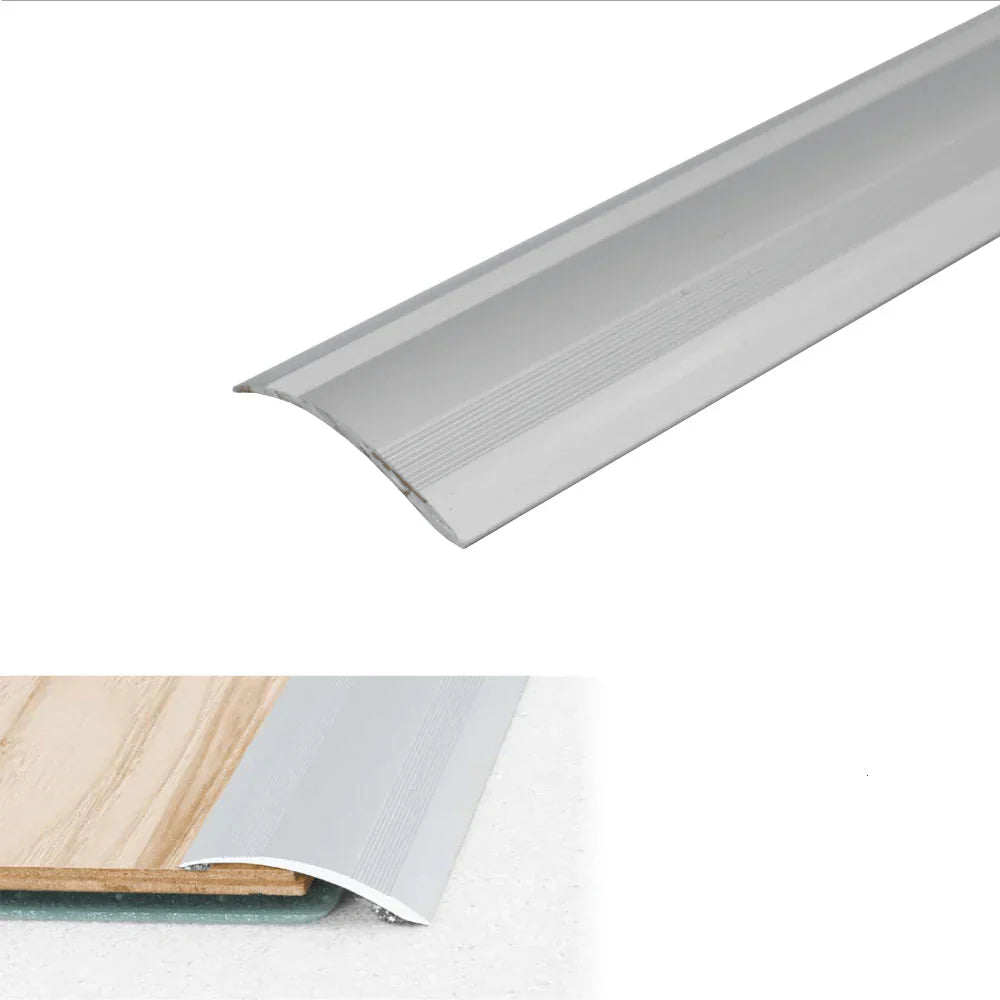 Silver metal strip with technical details on a white background