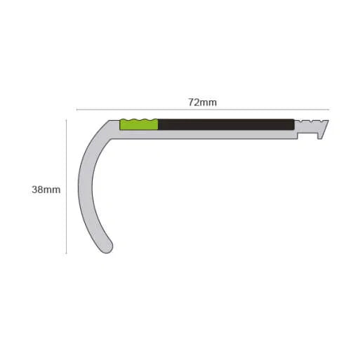 AHB 72 x 38mm Heavy-Duty PVC Stair Nosing – Tredsafe Non Slip Edge