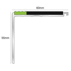 AHD17 60 x 55mm Aluminium Tredsafe DDA-Compliant Non Slip Stair Nosing