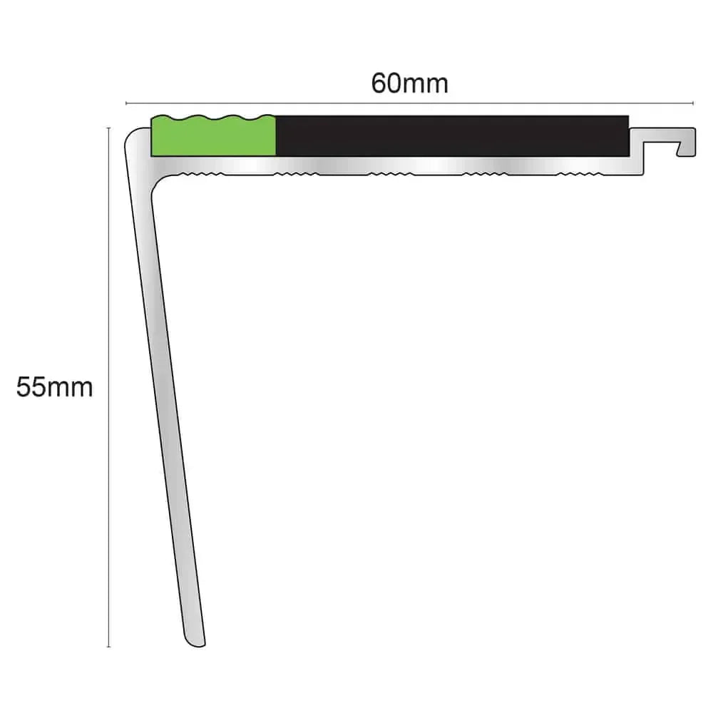 AHD24 Tredsafe Non Slip DDA Compliant Stair Nosing ( 60 x 55mm )