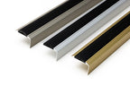 Aluminium Stair Nosing with Rubber Insert 46 MM x 30 MM x 1.2 M & 2.4 M Length Anodised Anti-Slip- PS6