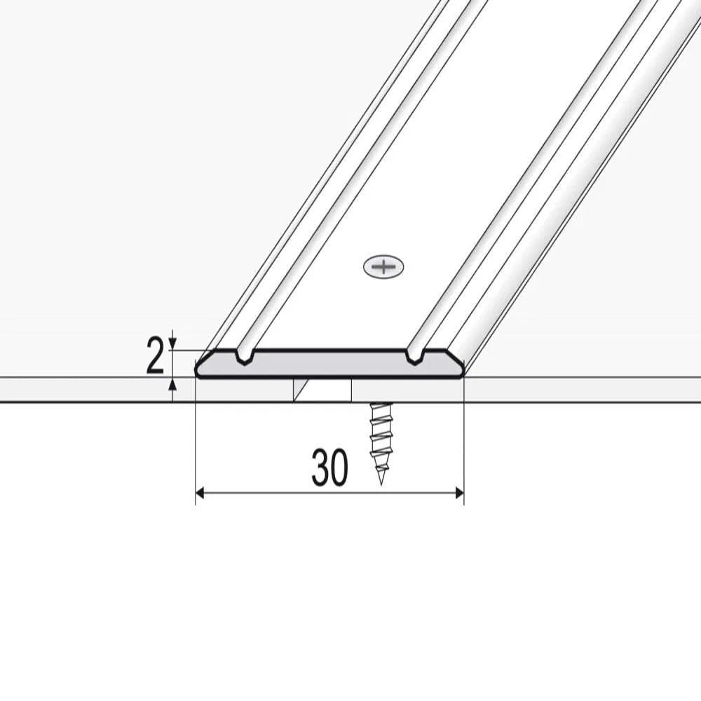 A02 30mm Anodised Aluminium Flat Self Adhesive Door Threshold Strip