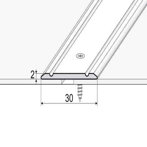A02 30mm Anodised Aluminium Flat Self Adhesive Door Threshold Strip
