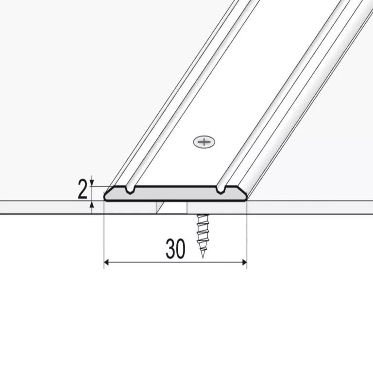 A02 30mm Anodised Aluminium Flat Door Threshold Strip