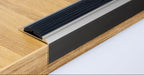 Aluminium Stair Nosing with Rubber Insert 46 MM x 30 MM x 1.2 M & 2.4 M Length Anodised Anti-Slip- PS6