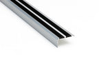 Aluminium Stair Nosing with Rubber Insert 35 MM x 19 MM x 1 M 2 M & 2.5 M Length Anodised Silver Gold Champagne - LSSZG