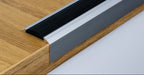 Aluminium Stair Nosing with Rubber Insert 46 MM x 30 MM x 1.2 M & 2.4 M Length Anodised Anti-Slip- PS6