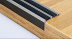 Aluminium Stair Nosing with Rubber Insert 35 MM x 19 MM x 1 M 2 M & 2.5 M Length Anodised Silver Gold Champagne - LSSZG