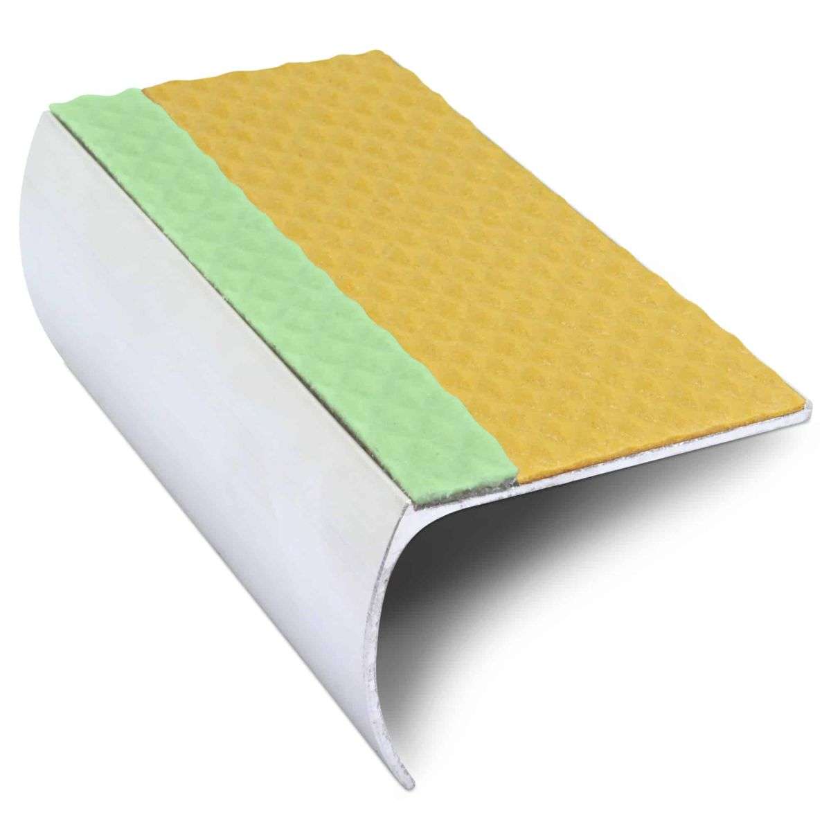 ASL03 Tredsafe 57x40mm Aluminium Non Slip Stair Nosing Edge Trim With Pvc Insert