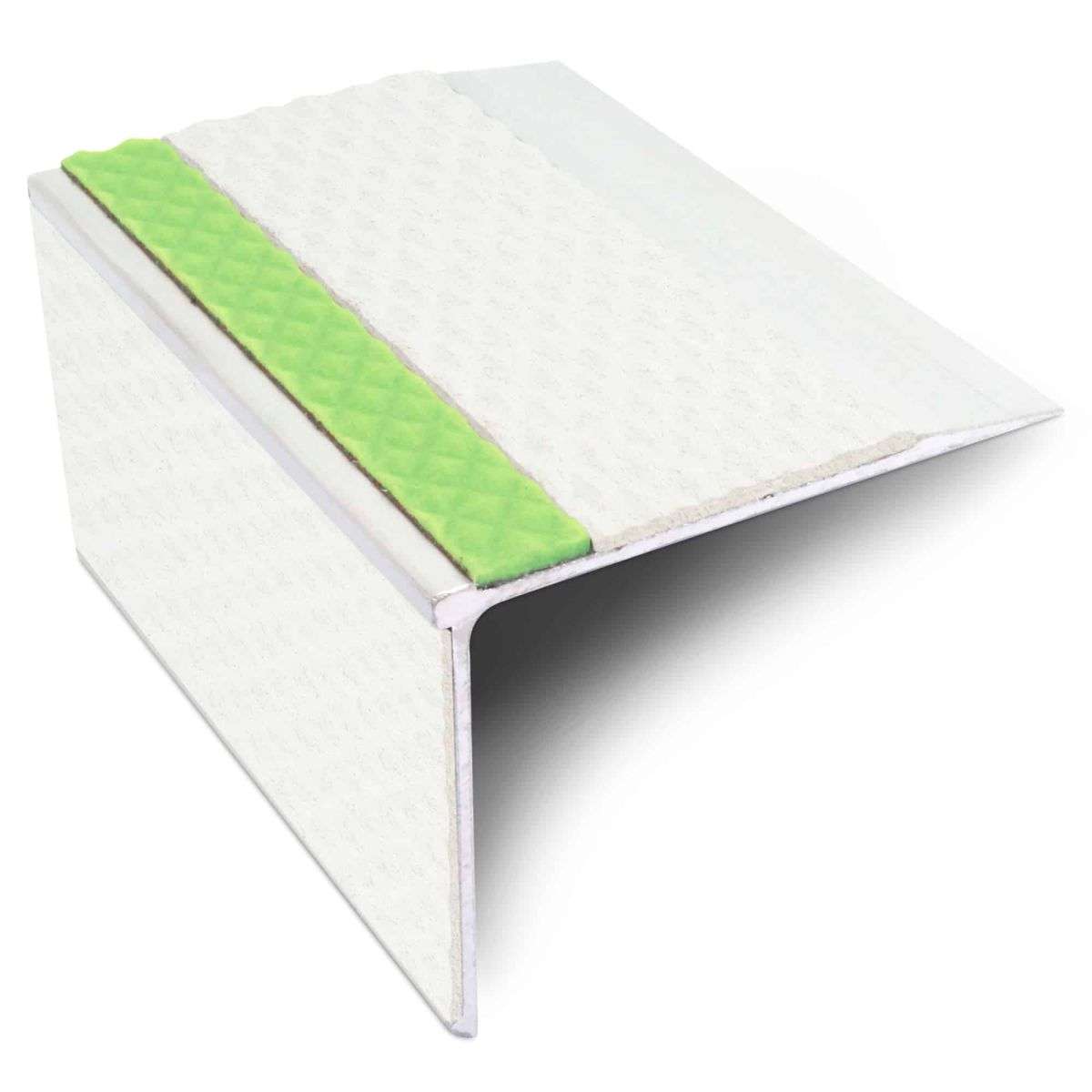 ASL28 75x58mm Rakeback Tredsafe DDA Compliant Aluminium Non Slip Stair Nosing Edge Trim With Pvc Insert