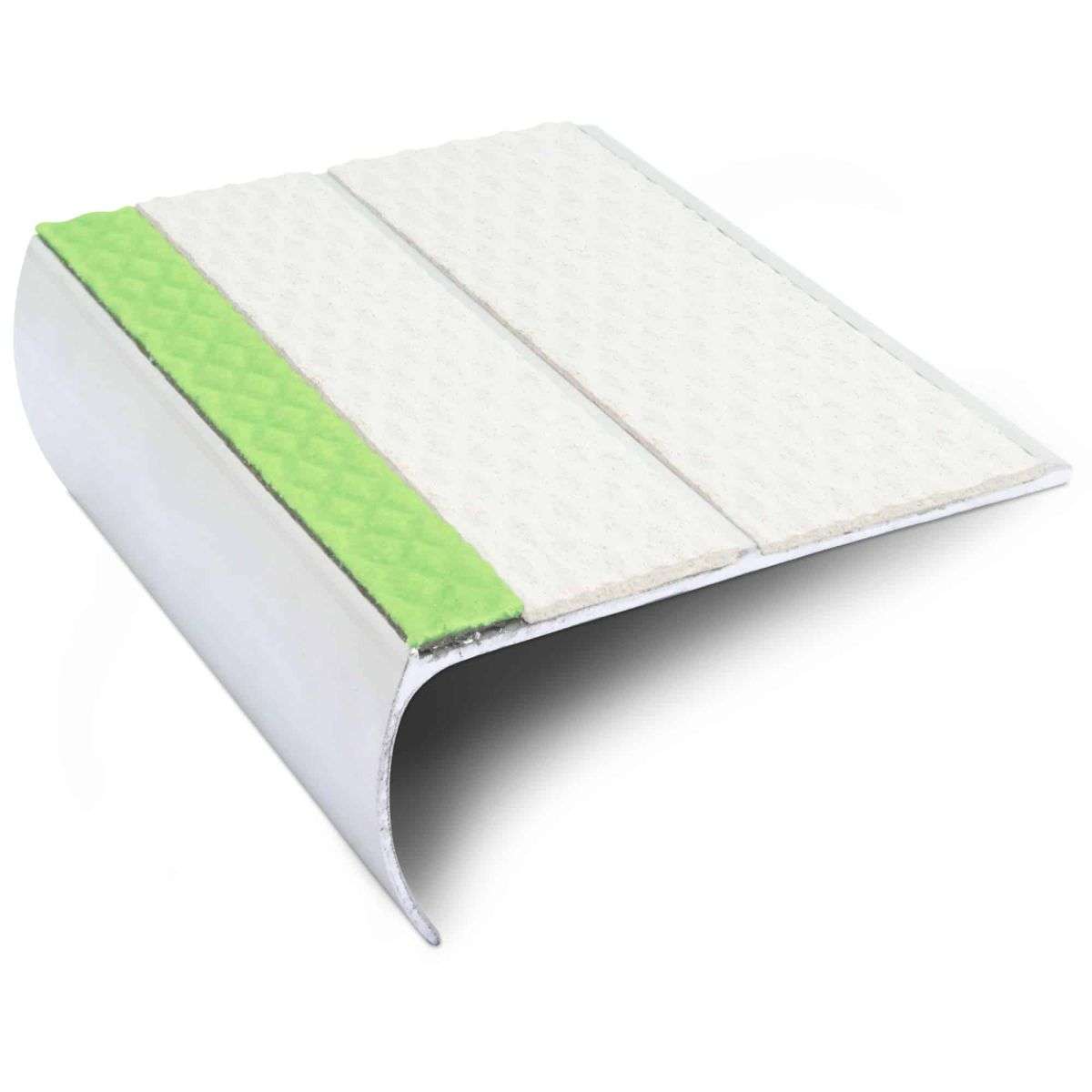 ASL29 87x40mm Tredsafe Aluminium Non Slip Stair Nosing Edge Trim With Pvc Insert