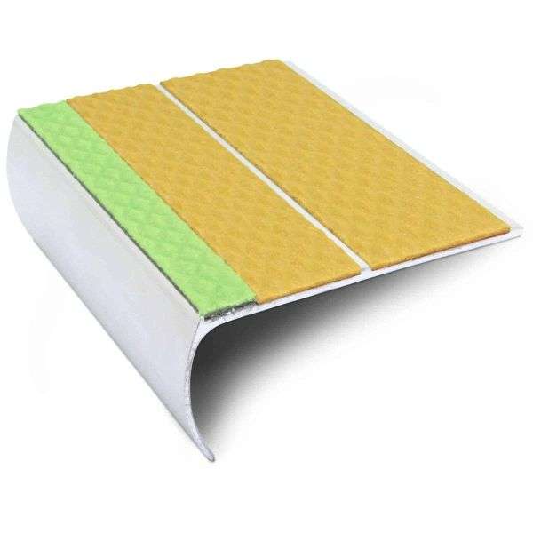 ASL29 87x40mm Tredsafe Aluminium Non Slip Stair Nosing Edge Trim With Pvc Insert