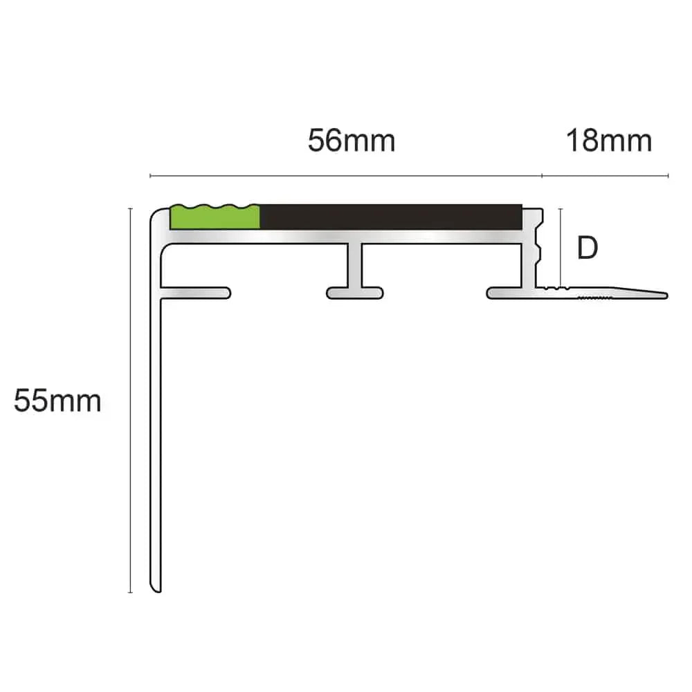 ATC – Heavy Duty – 10mm and 12.5mm Tredsafe Non Slip Slimline Stair Nosing