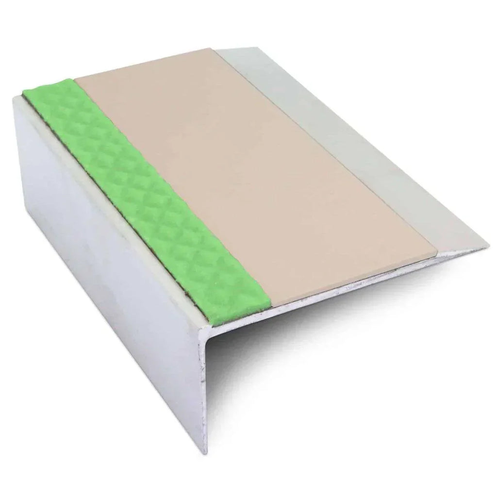 ASL15 66x32mm Aluminium Non Slip Stair Nosing Edge Trim With Pvc Insert