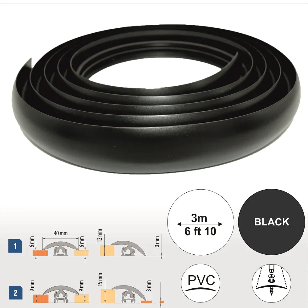40mm PVC Flex Line Flooring Transition Strip – Flexible Threshold Profile