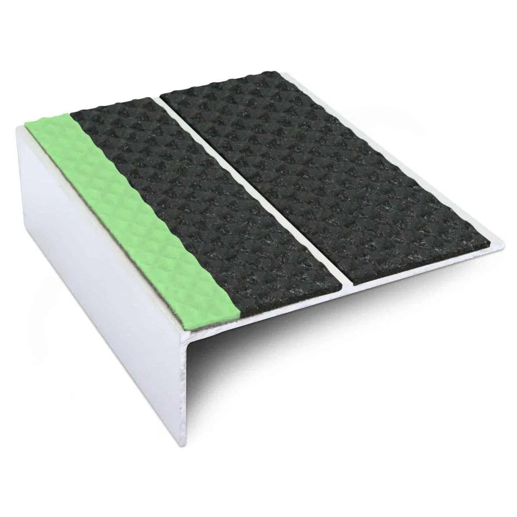 ASL09 Tredsafe 85x30mm Aluminium Non Slip Stair Nosing Edge Trim With Pvc Insert