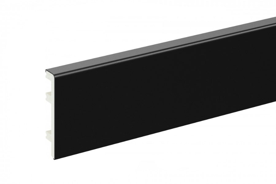 80 MM x 15 MM x 2200 MM Length – PVC Skirting Board -White / Black / Cashmere- Status Line