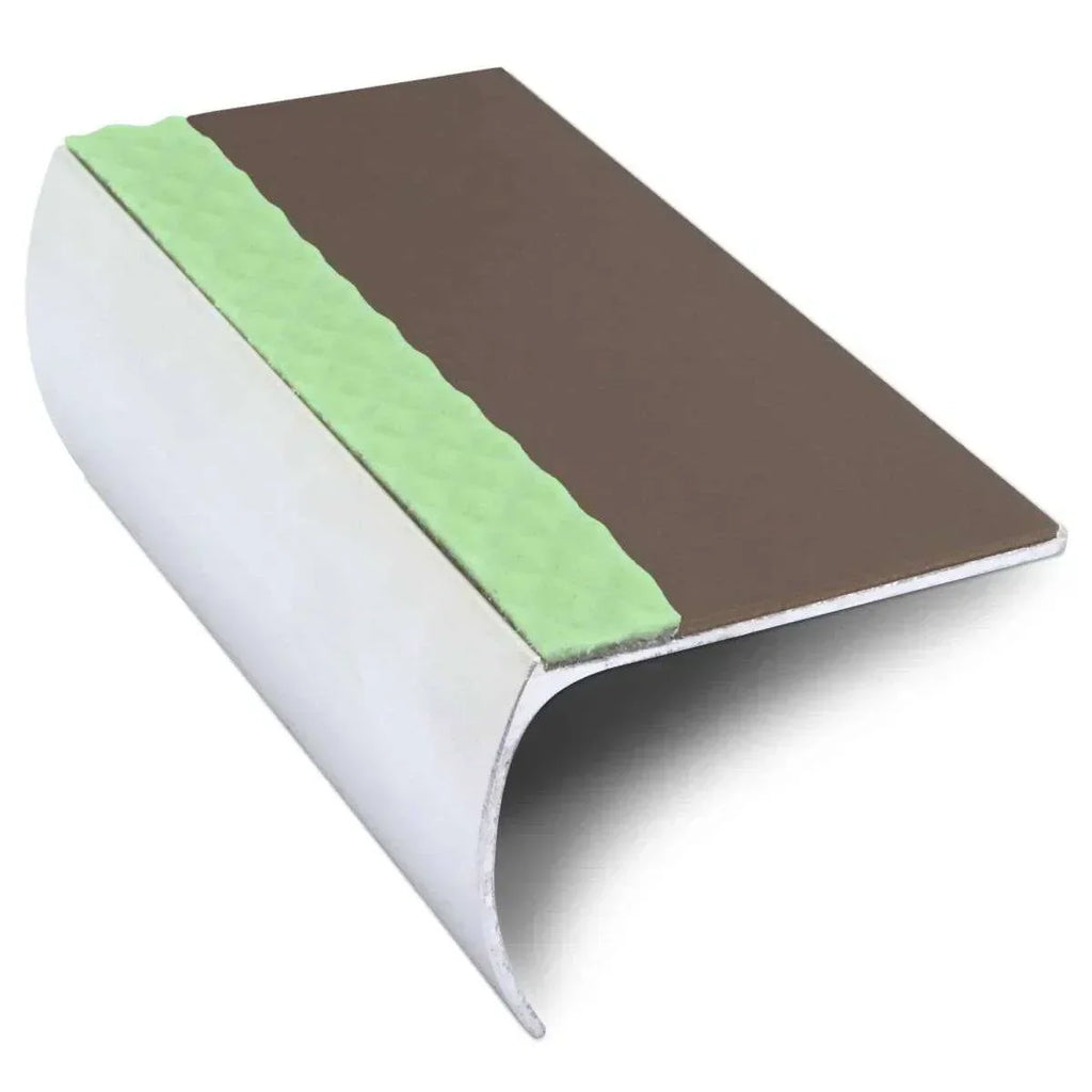 ASL03 57x40mm Aluminium Non Slip Stair Nosing Edge Trim With Pvc Insert