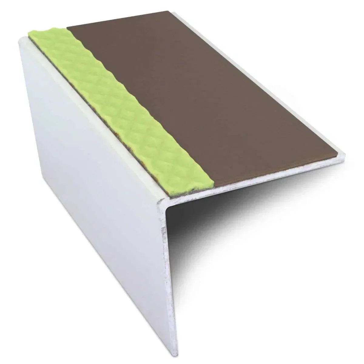 ASL19 56x55mm DDA Compliant Aluminium Non Slip Stair Nosing Edge Trim With Pvc Insert