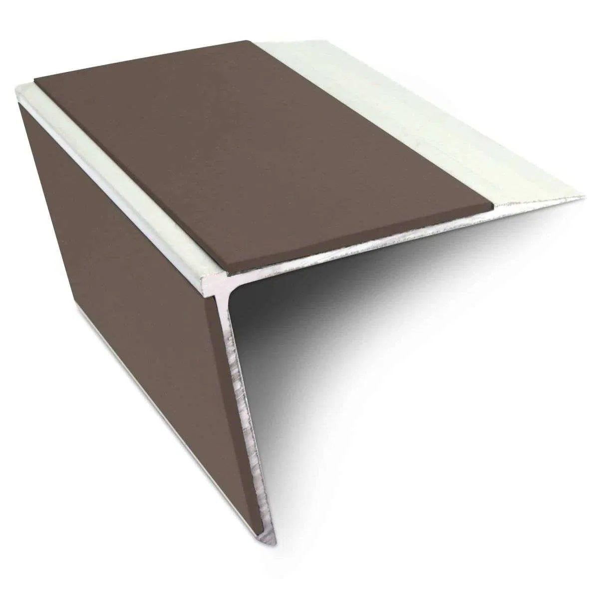NSL28 DDA Compliant Aluminium Stair Nosing 75x58mm – Non-Slip Edge Trim with PVC Insert