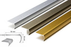 Aluminium Bullnose Stair Nosing 50mm x 30mm x 118cm Length Curved Step Edge Trim Silver Gold Champagne -  SN BL50