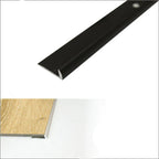 Black metal threshold with product details on a white background