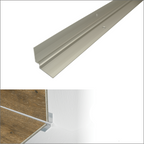 Silver door threshold with installation details on a white background