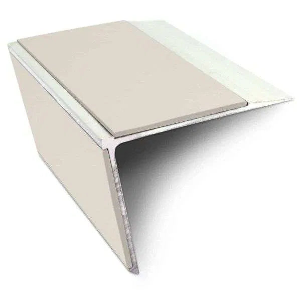 NSL28 DDA Compliant Aluminium Stair Nosing 75x58mm – Non-Slip Edge Trim with PVC Insert
