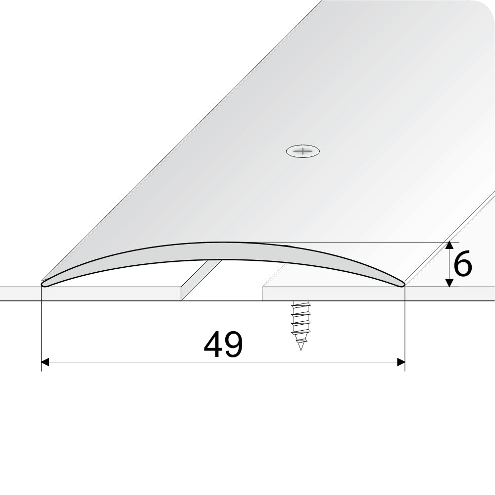 A04 49mm Aluminium Door Threshold Strip – Anodised Finish