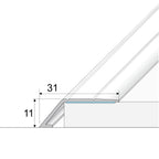 A45 31mm Aluminium Wood Effect Self Adhesive Door Threshold Ramp Profile